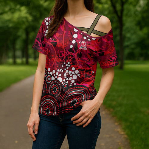 Melbourne Renegades Cross Shoulder Shirt Graffiti Urban Aboriginal Dot Abstract Design