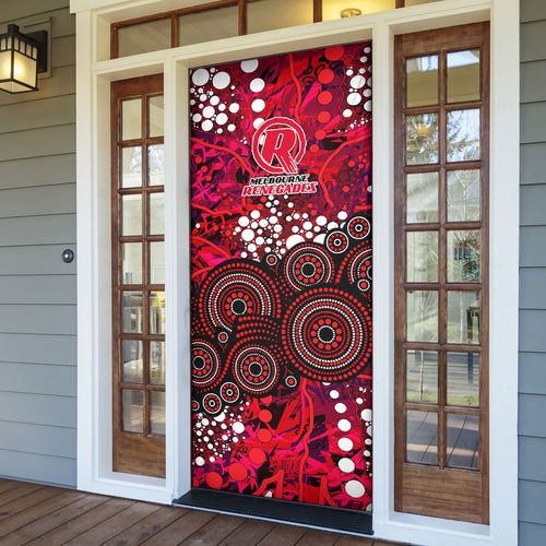 Melbourne Renegades Door Cover Graffiti Urban Aboriginal Dot Abstract Design