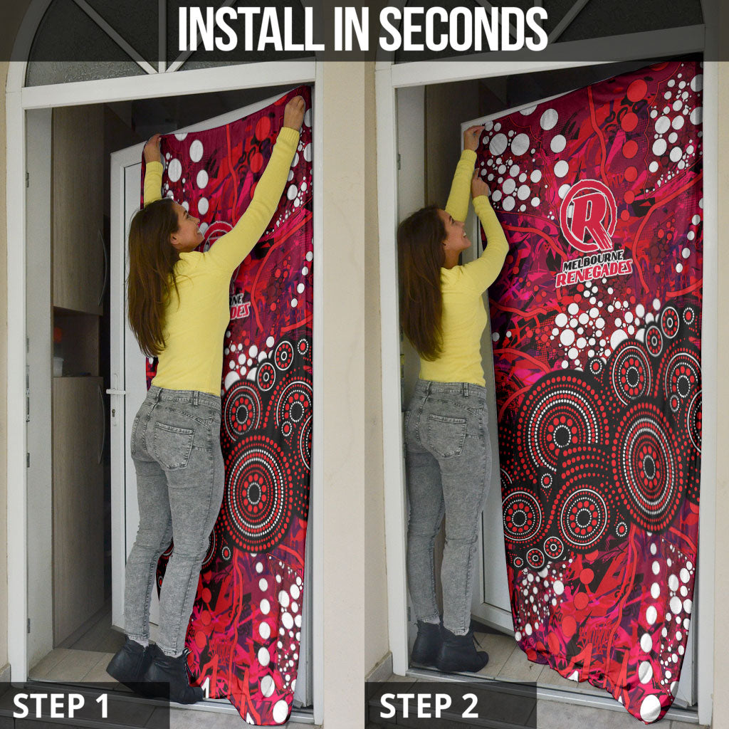 Melbourne Renegades Door Cover Graffiti Urban Aboriginal Dot Abstract Design