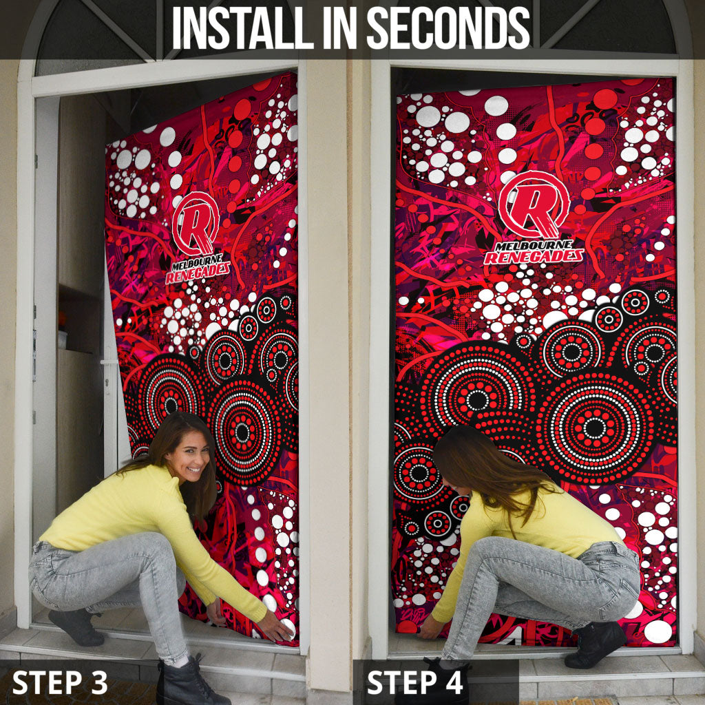 Melbourne Renegades Door Cover Graffiti Urban Aboriginal Dot Abstract Design