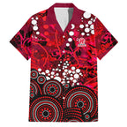 Melbourne Renegades Family Matching Off Shoulder Maxi Dress and Hawaiian Shirt Graffiti Urban Aboriginal Dot Abstract Design