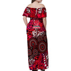 Melbourne Renegades Family Matching Off Shoulder Maxi Dress and Hawaiian Shirt Graffiti Urban Aboriginal Dot Abstract Design