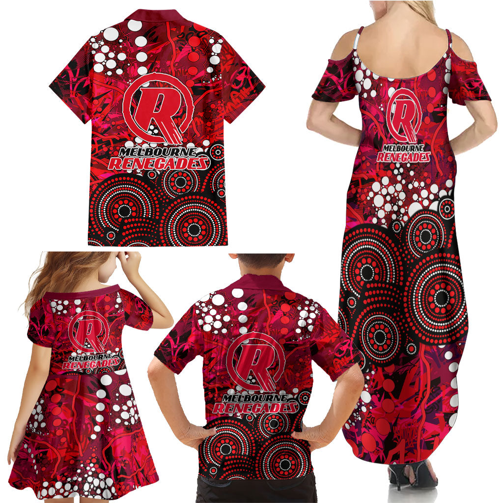 Melbourne Renegades Family Matching Summer Maxi Dress and Hawaiian Shirt Graffiti Urban Aboriginal Dot Abstract Design