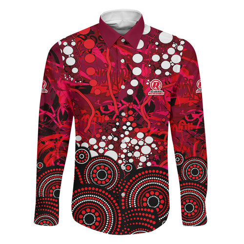 Melbourne Renegades Family Matching Summer Maxi Dress and Hawaiian Shirt Graffiti Urban Aboriginal Dot Abstract Design