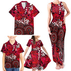 Melbourne Renegades Family Matching Tank Maxi Dress and Hawaiian Shirt Graffiti Urban Aboriginal Dot Abstract Design