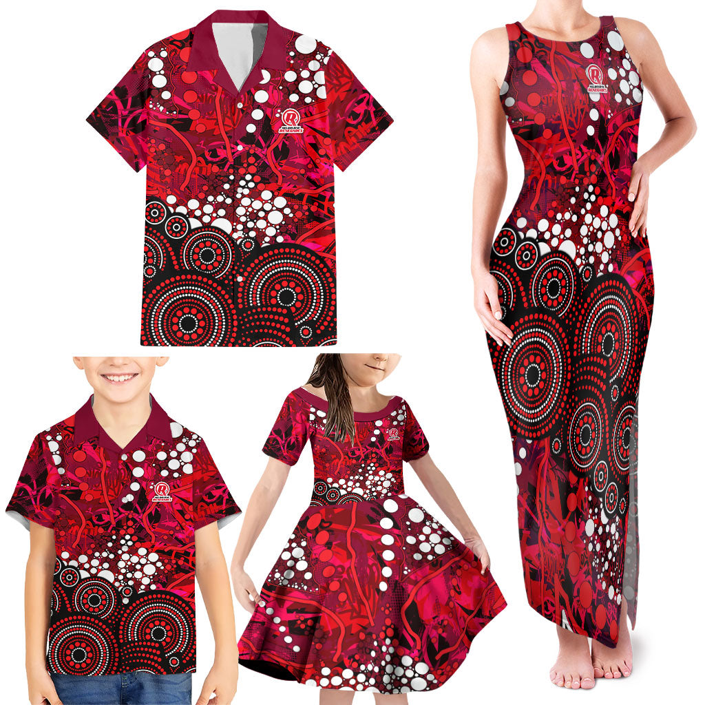 Melbourne Renegades Family Matching Tank Maxi Dress and Hawaiian Shirt Graffiti Urban Aboriginal Dot Abstract Design