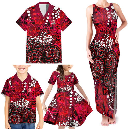 Melbourne Renegades Family Matching Tank Maxi Dress and Hawaiian Shirt Graffiti Urban Aboriginal Dot Abstract Design