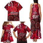 Melbourne Renegades Family Matching Tank Maxi Dress and Hawaiian Shirt Graffiti Urban Aboriginal Dot Abstract Design