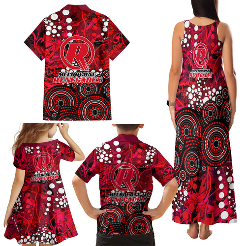 Melbourne Renegades Family Matching Tank Maxi Dress and Hawaiian Shirt Graffiti Urban Aboriginal Dot Abstract Design