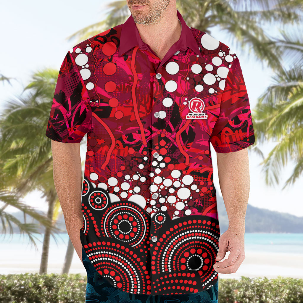 Melbourne Renegades Hawaiian Shirt Graffiti Urban Aboriginal Dot Abstract Design