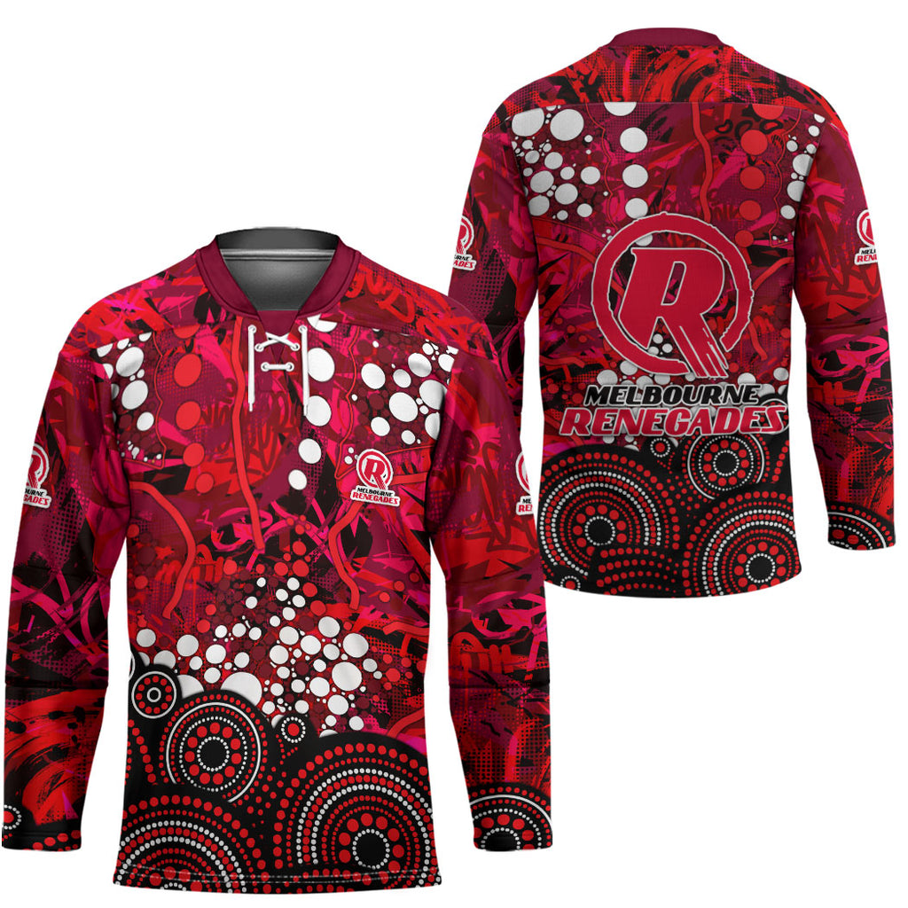 Melbourne Renegades Hockey Jersey Graffiti Urban Aboriginal Dot Abstract Design