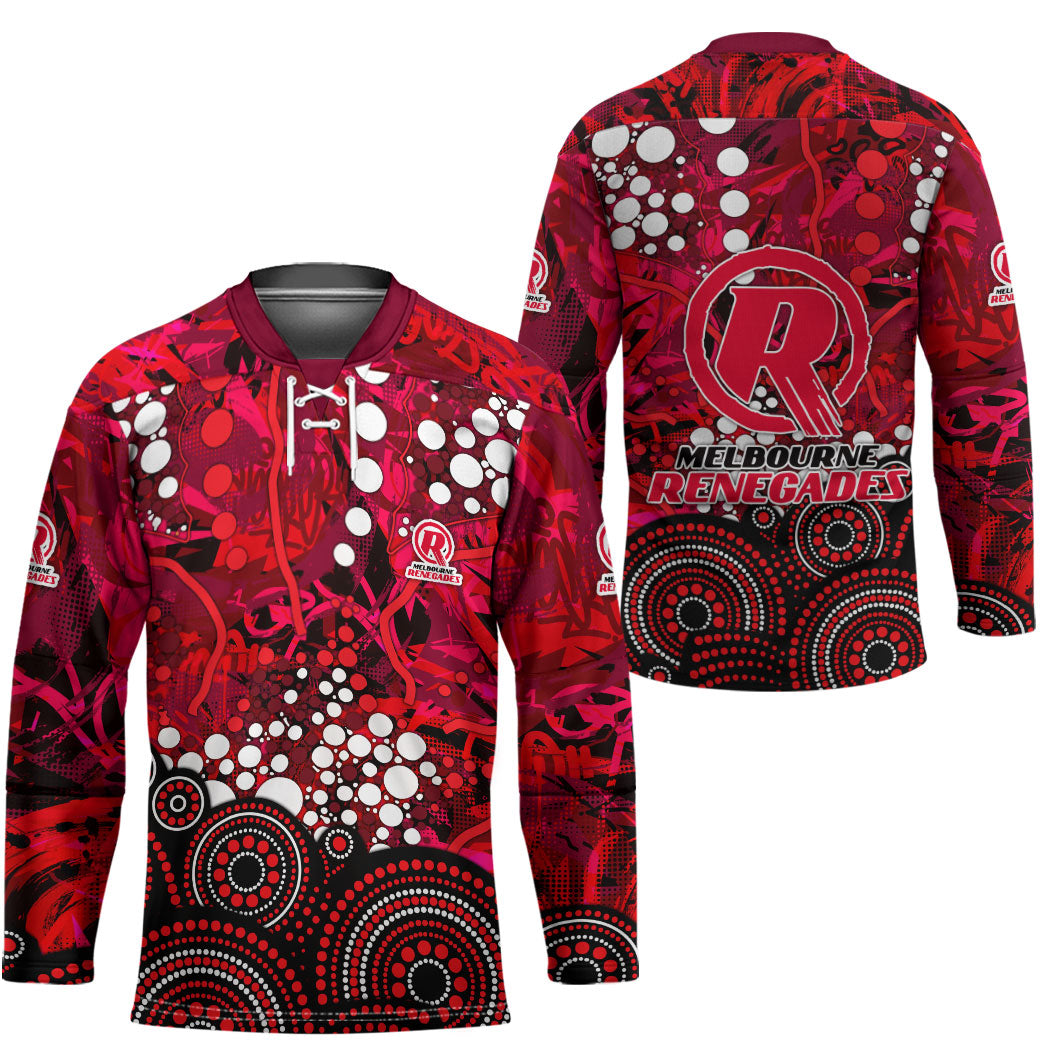Melbourne Renegades Hockey Jersey Graffiti Urban Aboriginal Dot Abstract Design