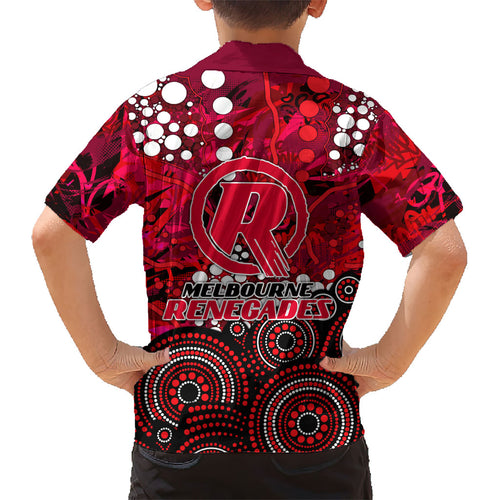 Melbourne Renegades Kid Hawaiian Shirt Graffiti Urban Aboriginal Dot Abstract Design