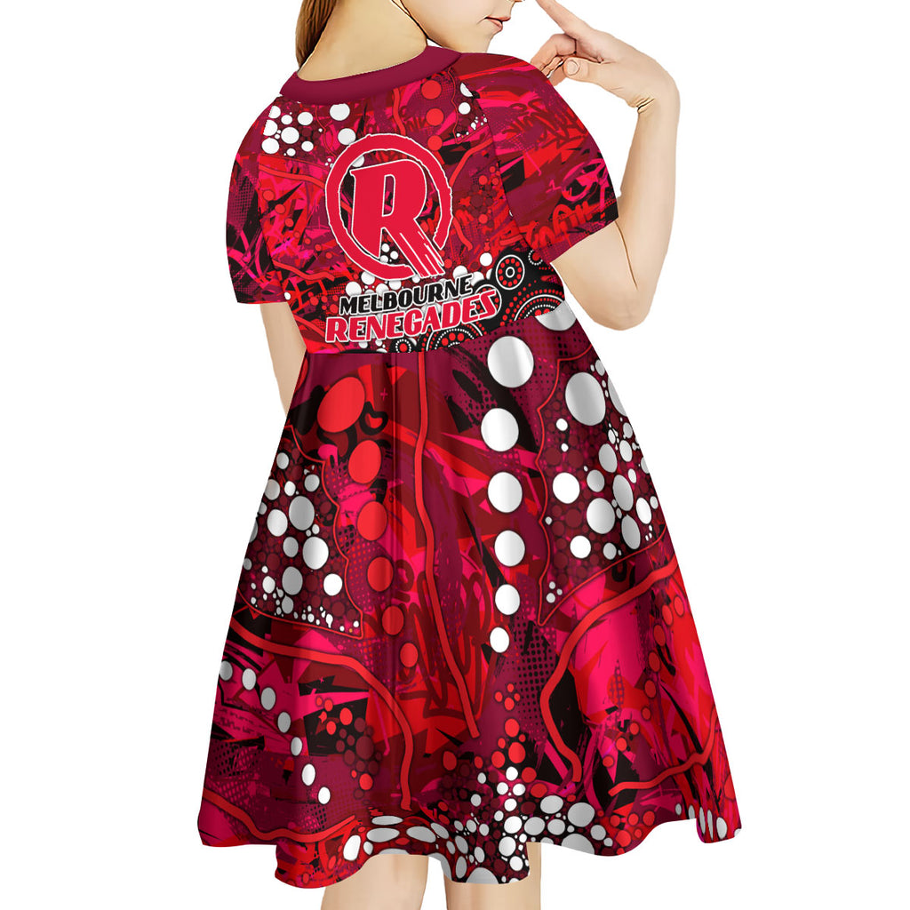 Melbourne Renegades Kid Short Sleeve Dress Graffiti Urban Aboriginal Dot Abstract Design
