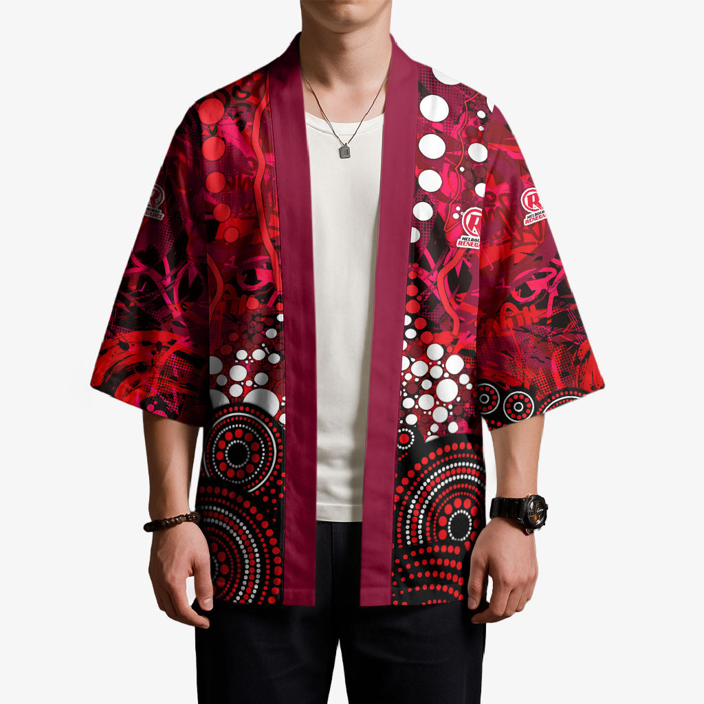 Melbourne Renegades Kimono Graffiti Urban Aboriginal Dot Abstract Design