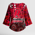 Melbourne Renegades Kimono Sleeve Blouse Graffiti Urban Aboriginal Dot Abstract Design