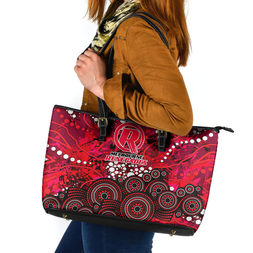 Melbourne Renegades Leather Tote Bag Graffiti Urban Aboriginal Dot Abstract Design