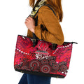 Melbourne Renegades Leather Tote Bag Graffiti Urban Aboriginal Dot Abstract Design