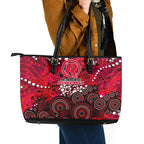 Melbourne Renegades Leather Tote Bag Graffiti Urban Aboriginal Dot Abstract Design
