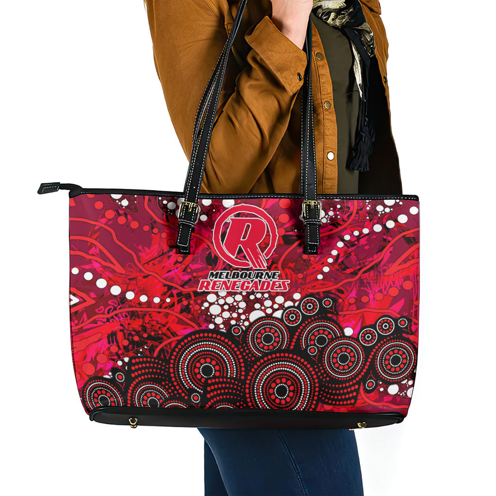 Melbourne Renegades Leather Tote Bag Graffiti Urban Aboriginal Dot Abstract Design