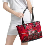 Melbourne Renegades Leather Tote Bag Graffiti Urban Aboriginal Dot Abstract Design