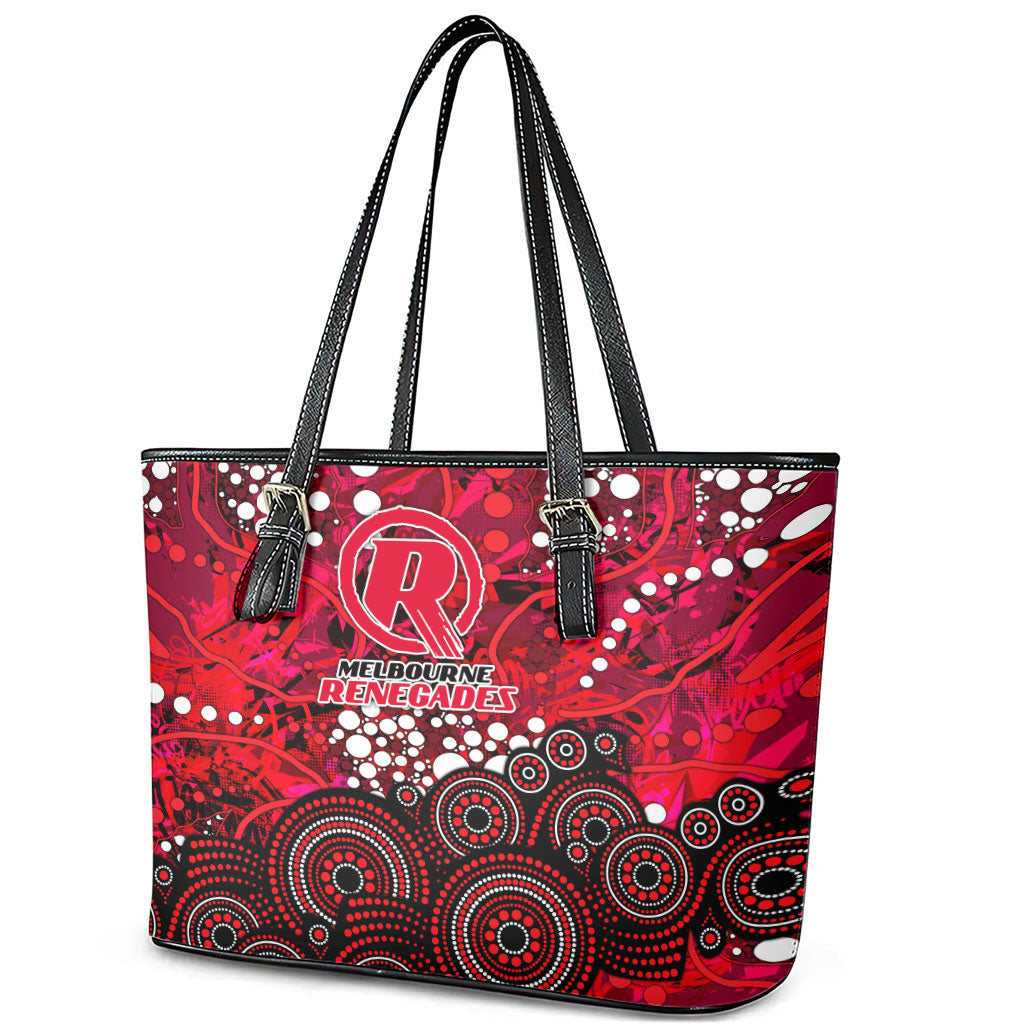 Melbourne Renegades Leather Tote Bag Graffiti Urban Aboriginal Dot Abstract Design