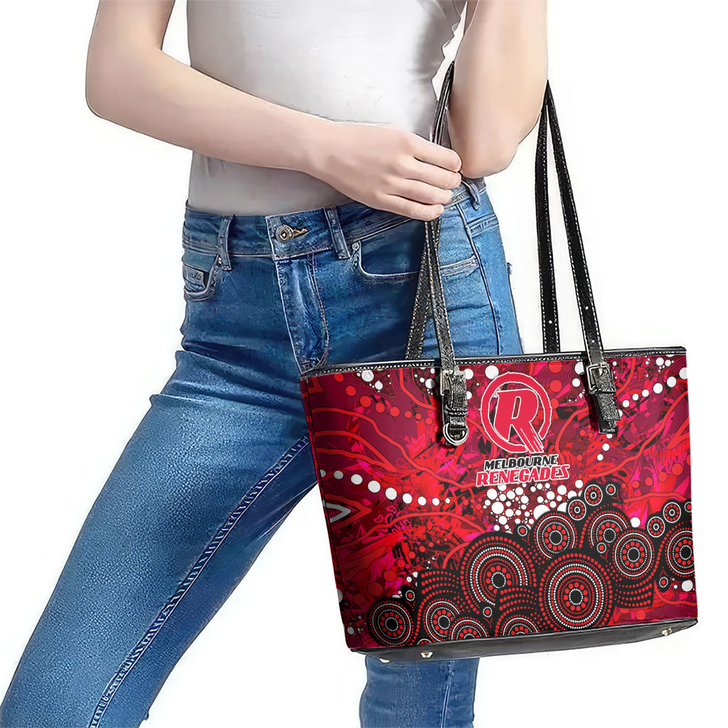Melbourne Renegades Leather Tote Bag Graffiti Urban Aboriginal Dot Abstract Design