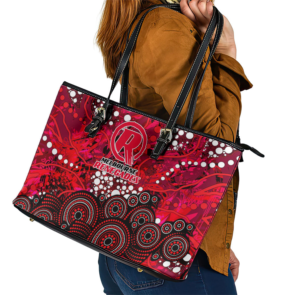 Melbourne Renegades Leather Tote Bag Graffiti Urban Aboriginal Dot Abstract Design