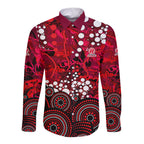 Melbourne Renegades Long Sleeve Button Shirt Graffiti Urban Aboriginal Dot Abstract Design