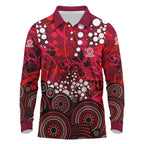 Melbourne Renegades Long Sleeve Polo Shirt Graffiti Urban Aboriginal Dot Abstract Design