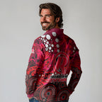 Melbourne Renegades Long Sleeve Polo Shirt Graffiti Urban Aboriginal Dot Abstract Design