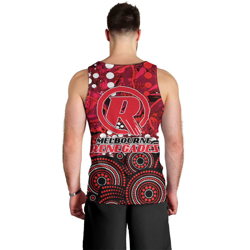 Melbourne Renegades Men Tank Top Graffiti Urban Aboriginal Dot Abstract Design