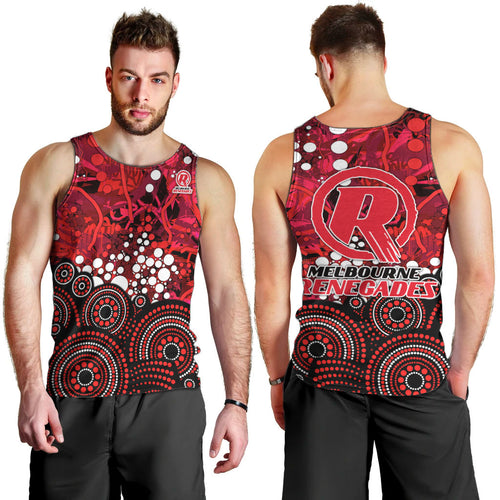 Melbourne Renegades Men Tank Top Graffiti Urban Aboriginal Dot Abstract Design