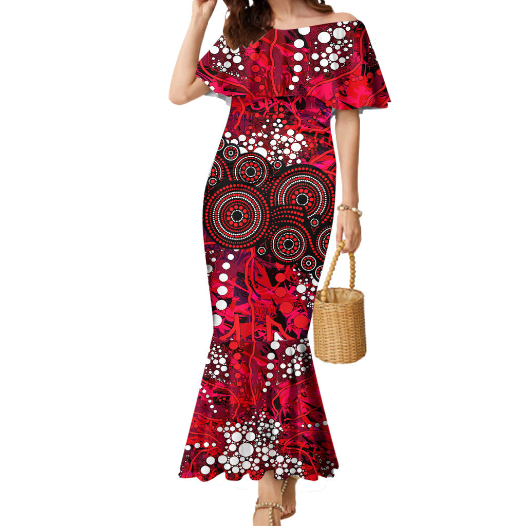Melbourne Renegades Mermaid Dress Graffiti Urban Aboriginal Dot Abstract Design