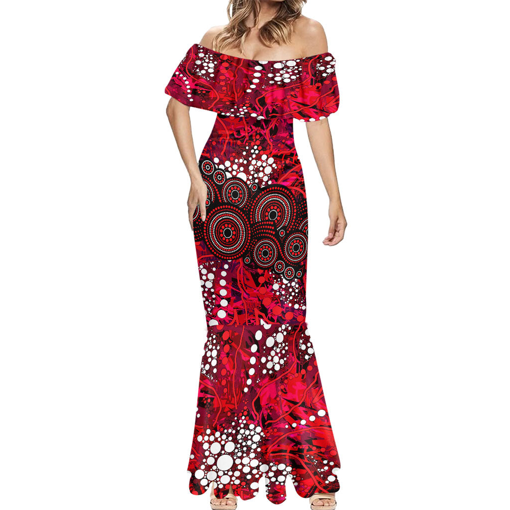 Melbourne Renegades Mermaid Dress Graffiti Urban Aboriginal Dot Abstract Design