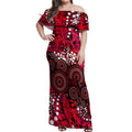 Melbourne Renegades Off Shoulder Maxi Dress Graffiti Urban Aboriginal Dot Abstract Design
