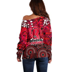 Melbourne Renegades Off Shoulder Sweater Graffiti Urban Aboriginal Dot Abstract Design