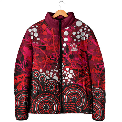 Melbourne Renegades Padded Jacket Graffiti Urban Aboriginal Dot Abstract Design