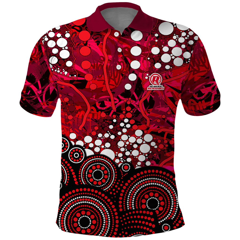 Melbourne Renegades Polo Shirt Graffiti Urban Aboriginal Dot Abstract Design