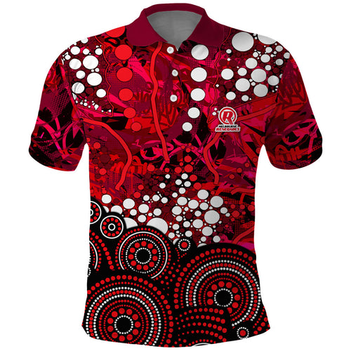 Melbourne Renegades Polo Shirt Graffiti Urban Aboriginal Dot Abstract Design