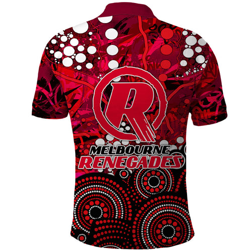 Melbourne Renegades Polo Shirt Graffiti Urban Aboriginal Dot Abstract Design
