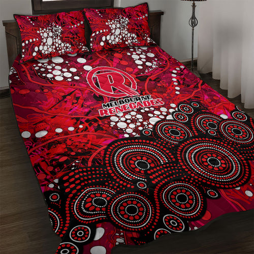 Melbourne Renegades Quilt Bed Set Graffiti Urban Aboriginal Dot Abstract Design