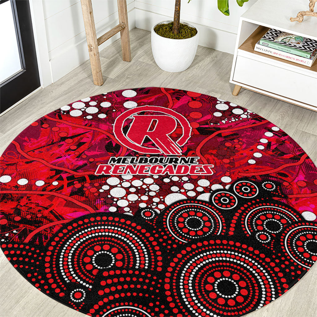Melbourne Renegades Round Carpet Graffiti Urban Aboriginal Dot Abstract Design