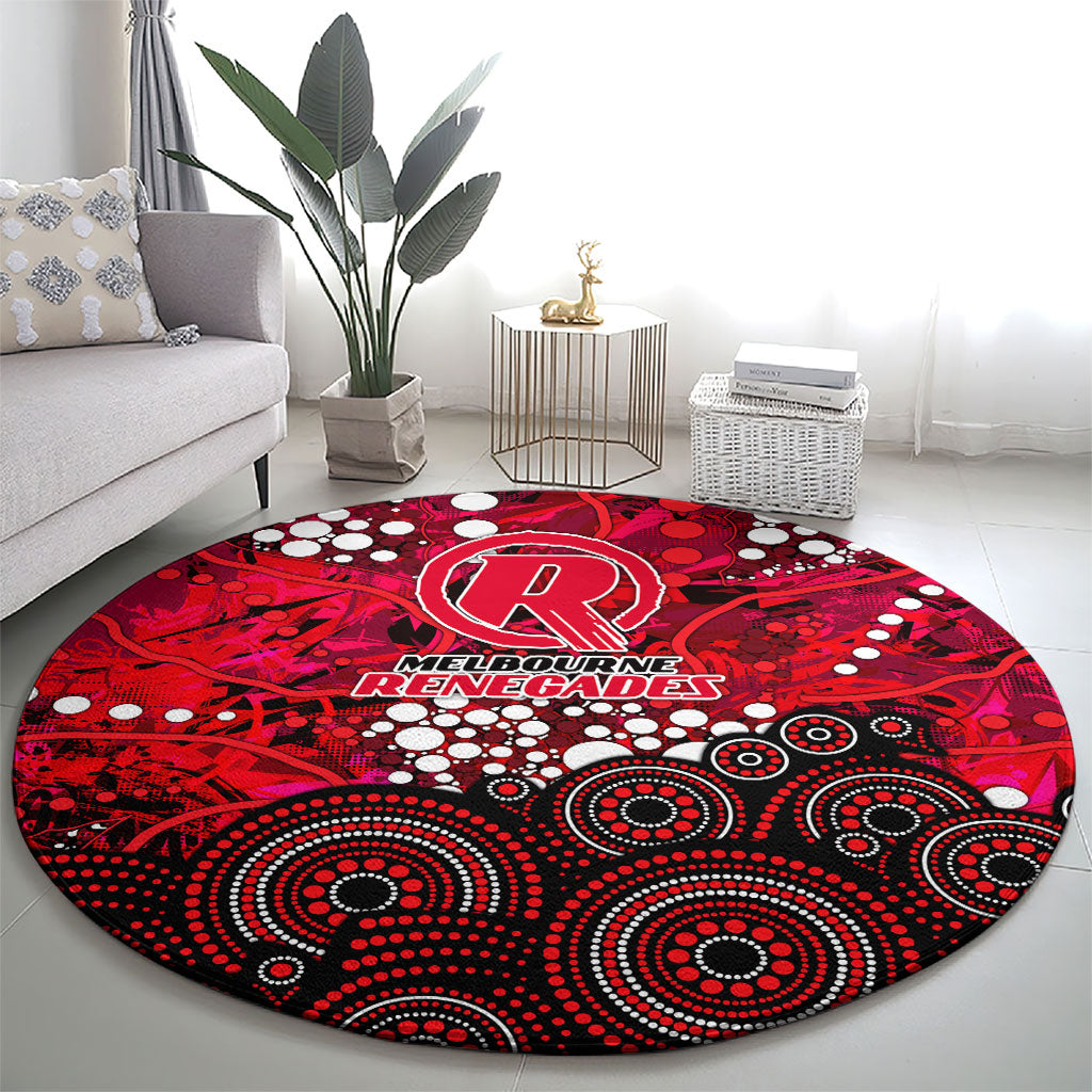 Melbourne Renegades Round Carpet Graffiti Urban Aboriginal Dot Abstract Design