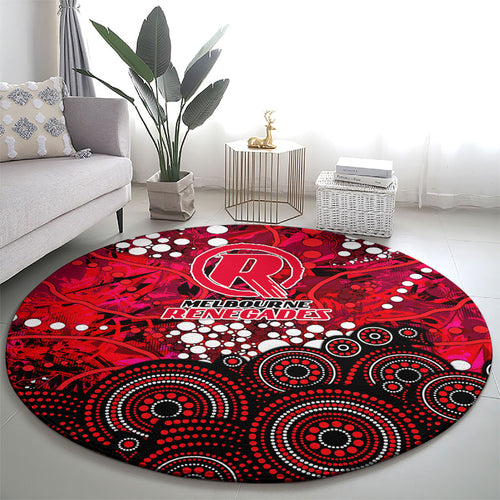 Melbourne Renegades Round Carpet Graffiti Urban Aboriginal Dot Abstract Design