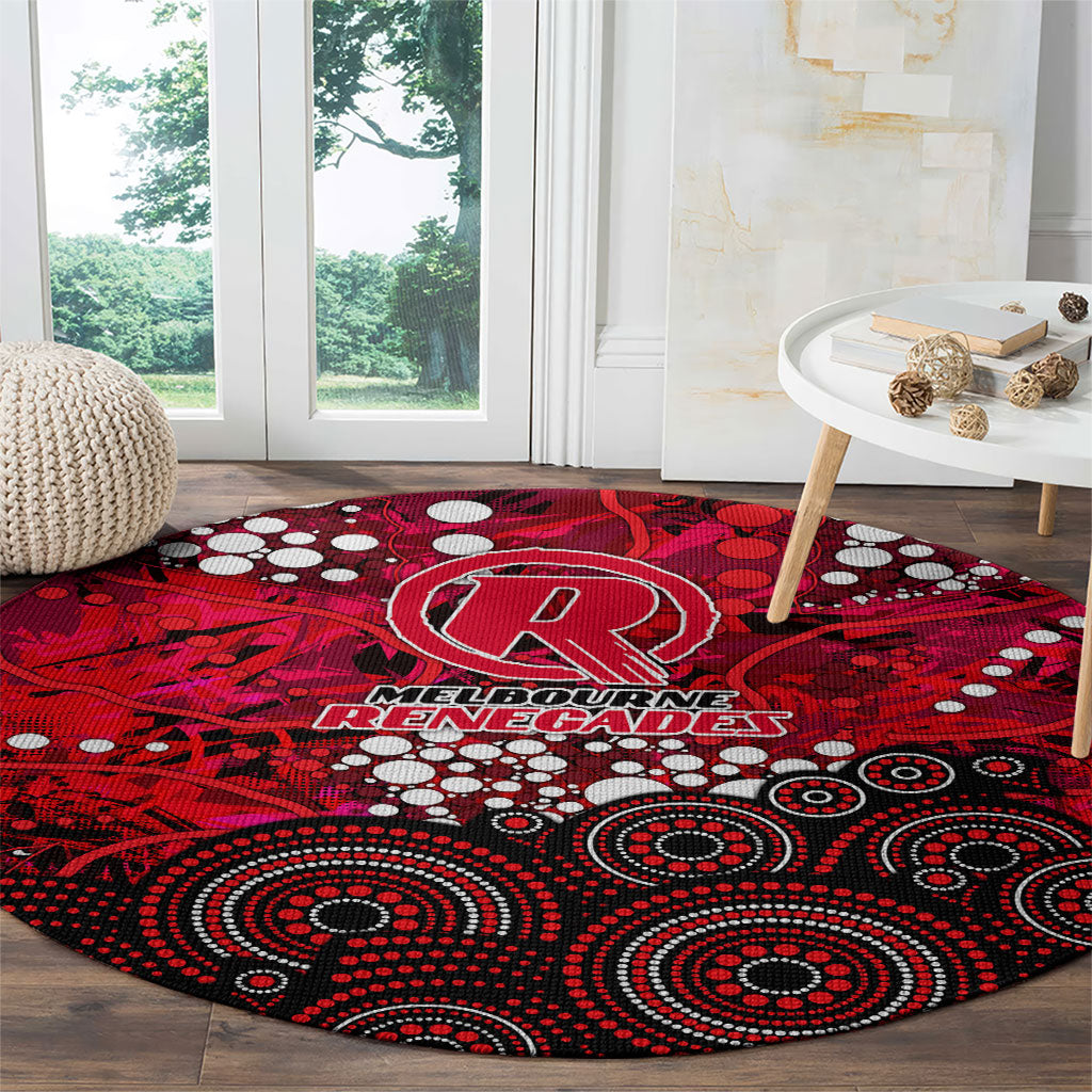 Melbourne Renegades Round Carpet Graffiti Urban Aboriginal Dot Abstract Design