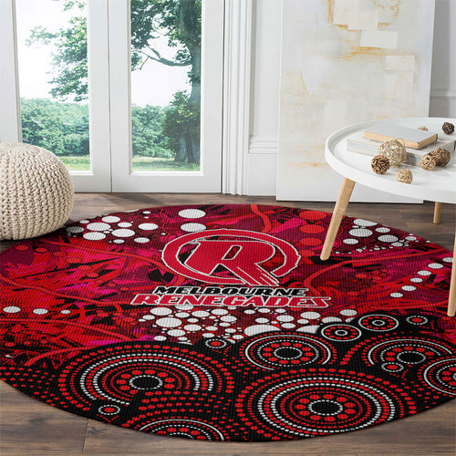 Melbourne Renegades Round Carpet Graffiti Urban Aboriginal Dot Abstract Design