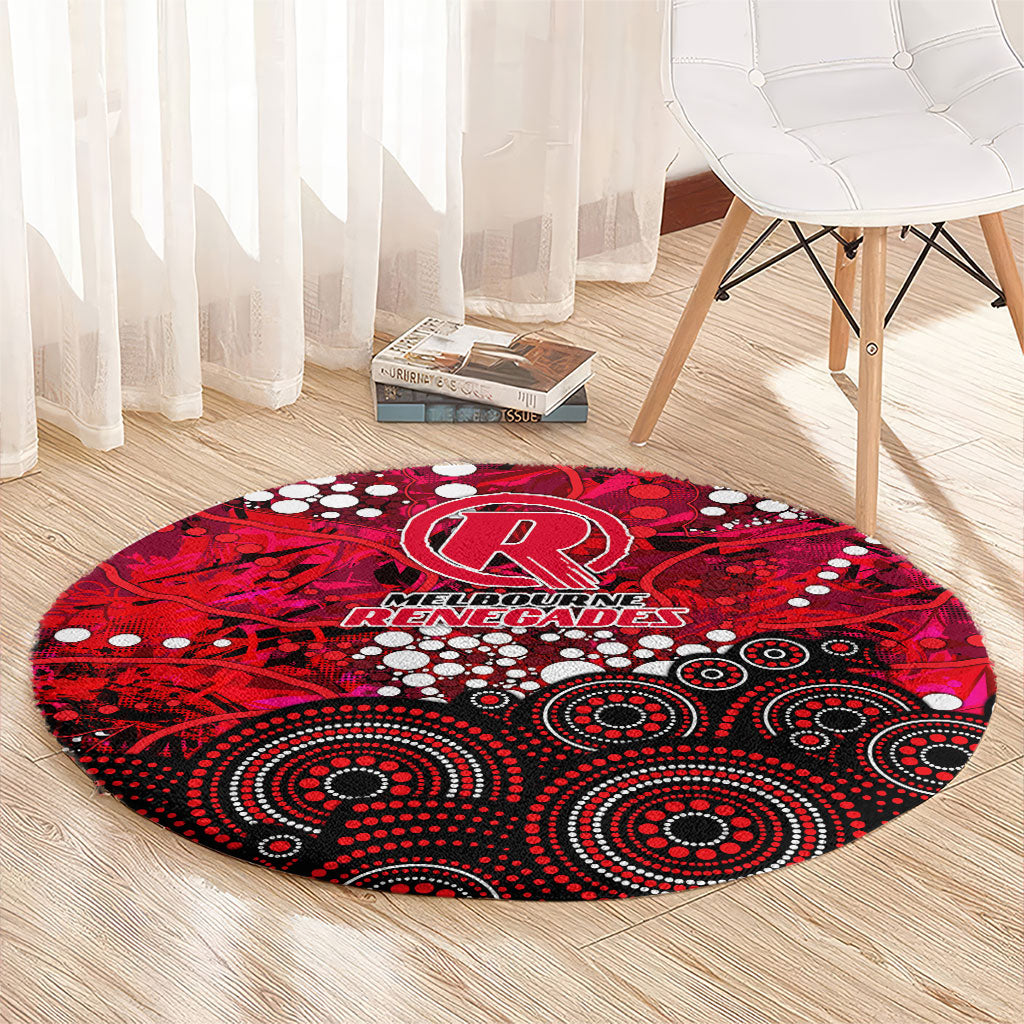 Melbourne Renegades Round Carpet Graffiti Urban Aboriginal Dot Abstract Design