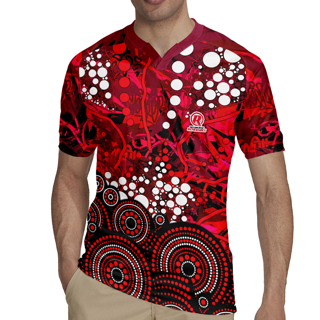 Melbourne Renegades Rugby Jersey Graffiti Urban Aboriginal Dot Abstract Design