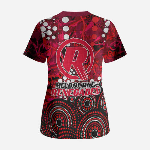 Melbourne Renegades Scrub Top Graffiti Urban Aboriginal Dot Abstract Design